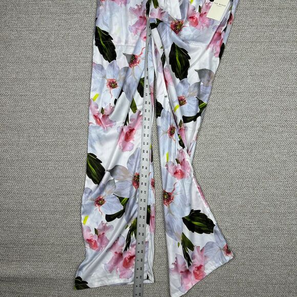 Ted Baker London Sz L Pajama Set Satin Chatsworth Bloom Floral Pink Rose Cottage - Picture 7 of 16